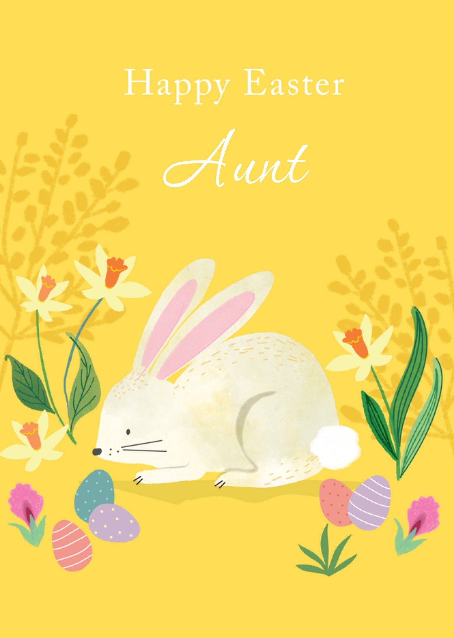 Moonpig Cute Bunny And Daffodils Happy Easter Aunt Card