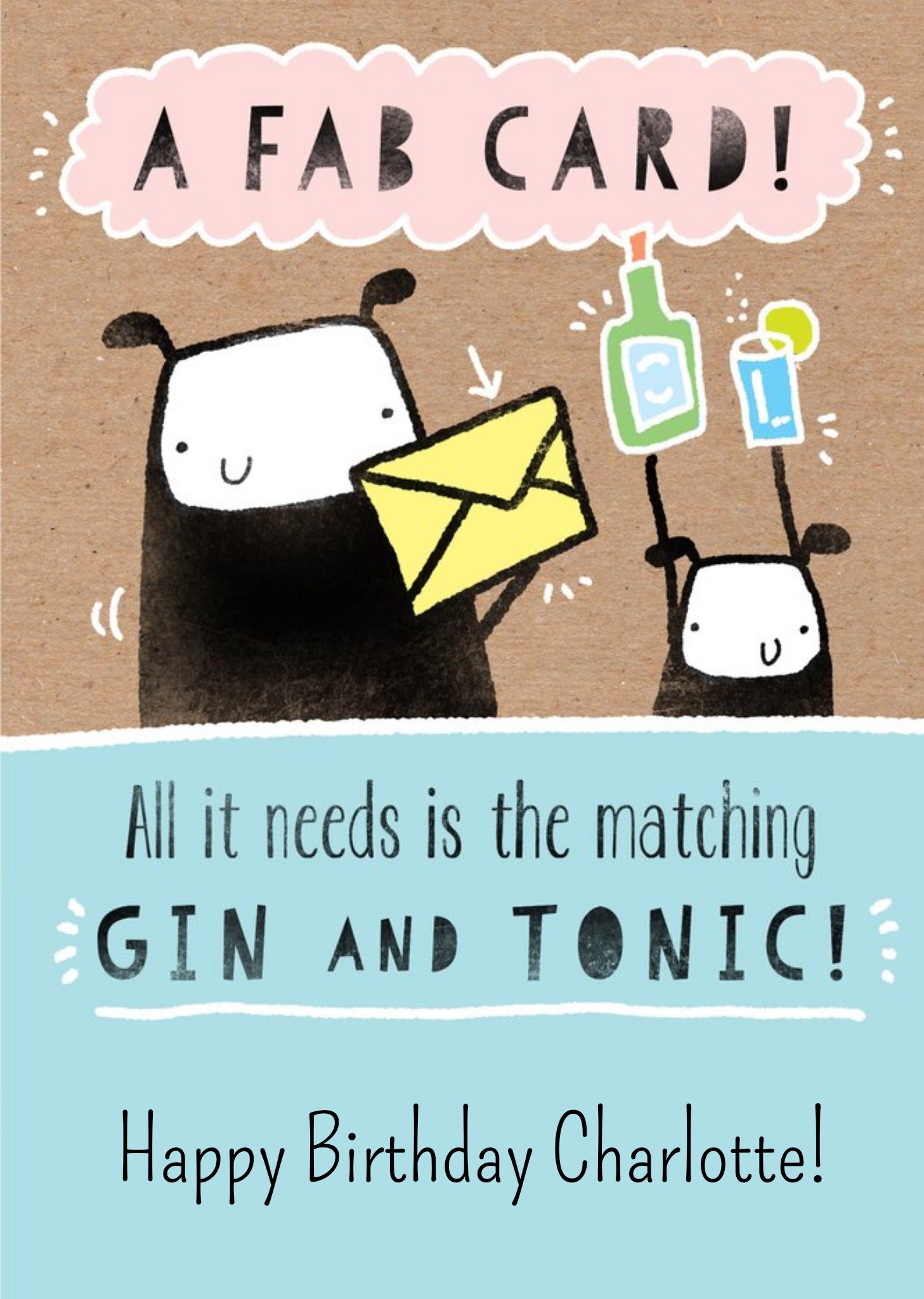 Moonpig Deeply Sheeply Funny Gin Birthday Card