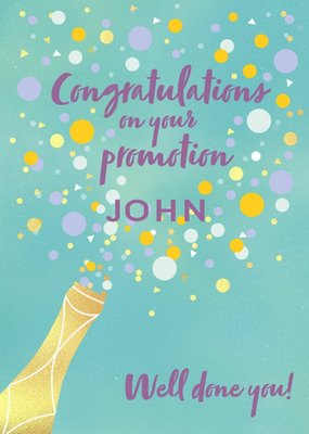 Typography Surrounded By Colourful Bubbles Congratulations On Your Promotion Card