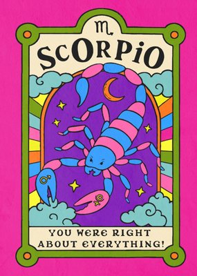 Scorpio Zodiac Astrology Retro Birthday Card