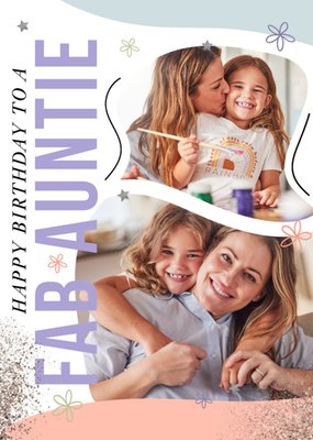 Fab Auntie Abstract Photo Upload Birthday Card