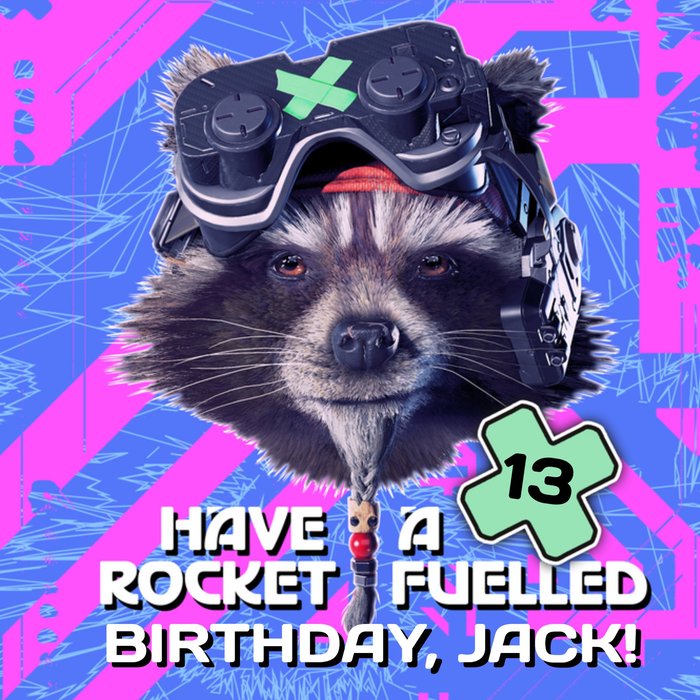 Guardians Of The Galaxy Rocket Fuelled Birthday Card