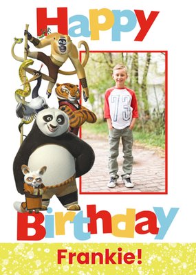 Kung Fu Panda Characters Photo Upload Birthday Card