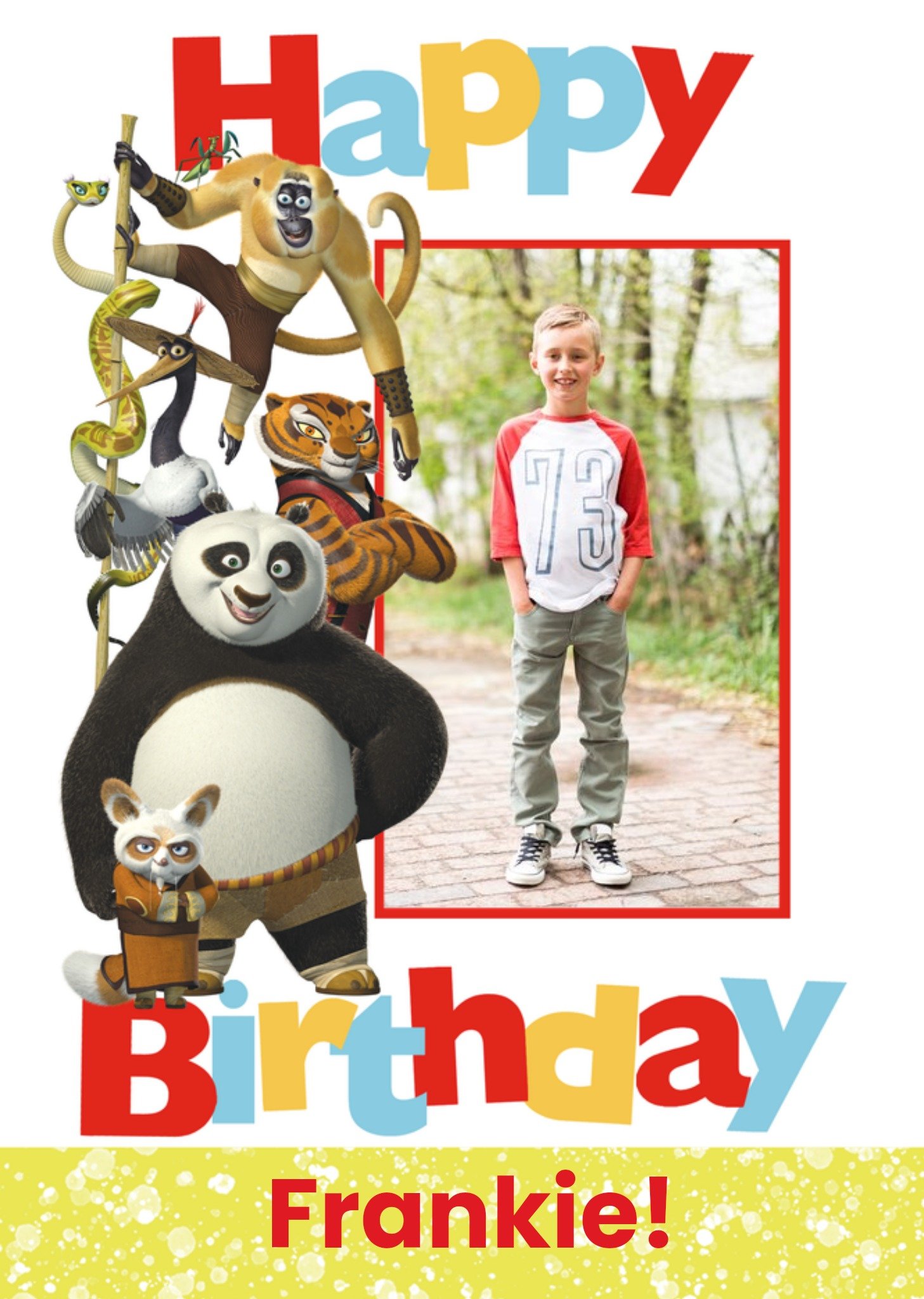 Moonpig Kung Fu Panda Characters Photo Upload Birthday Card