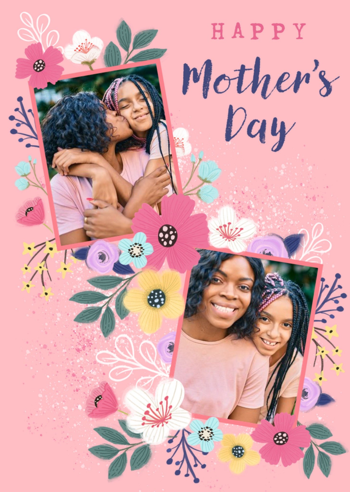 Moonpig Pretty Pastel Floral Photo Upload Mother's Day Card