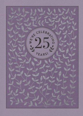 Plum And Silver Flowers 25Th Anniversary Party Invitation