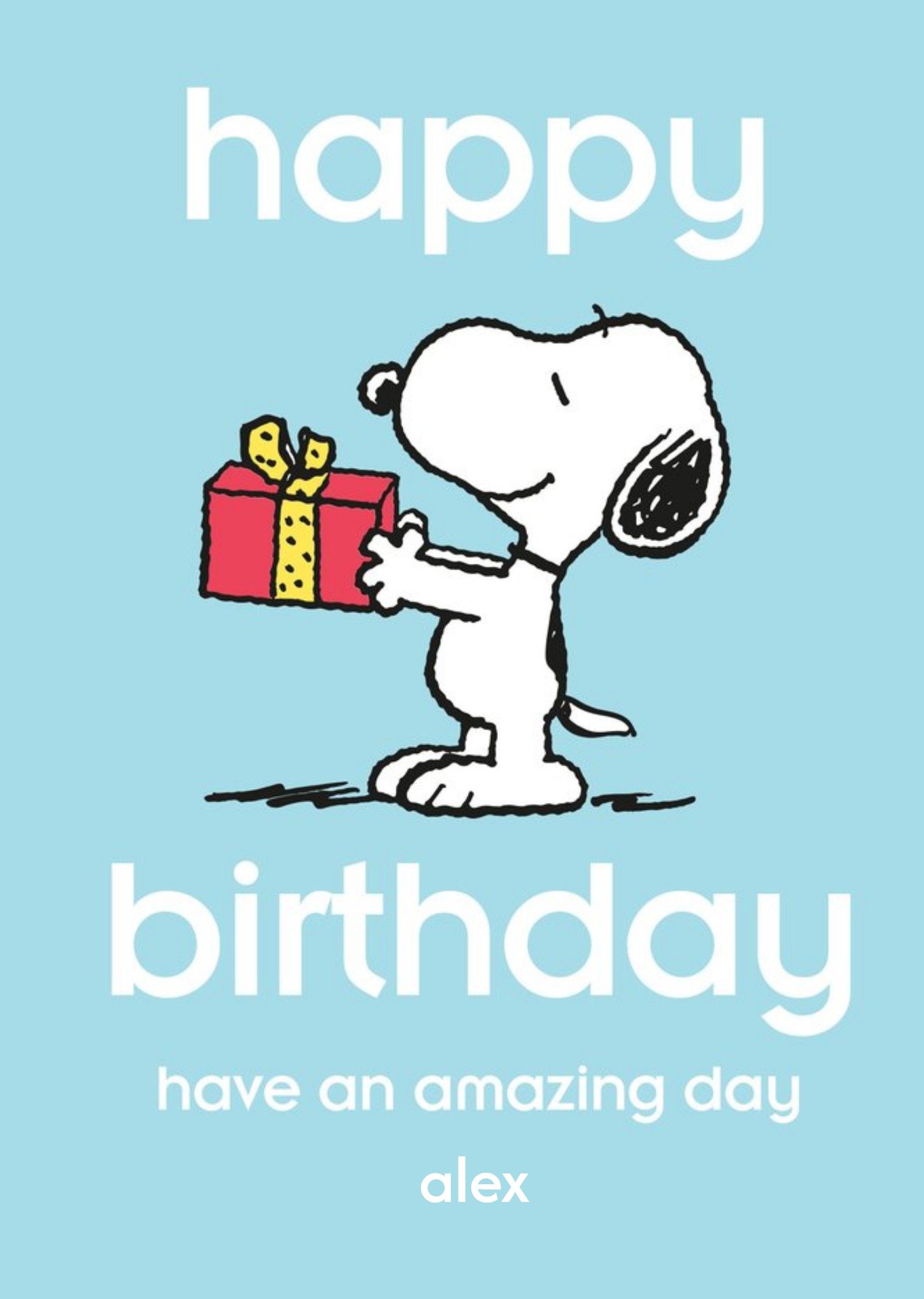 Moonpig Cute Peanuts Happy Birthday Have An Amazing Day Personalised Card