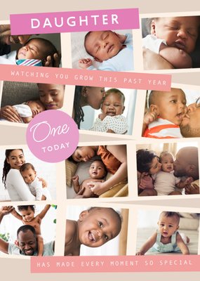 Daughter Photo Upload 1st Birthday Card
