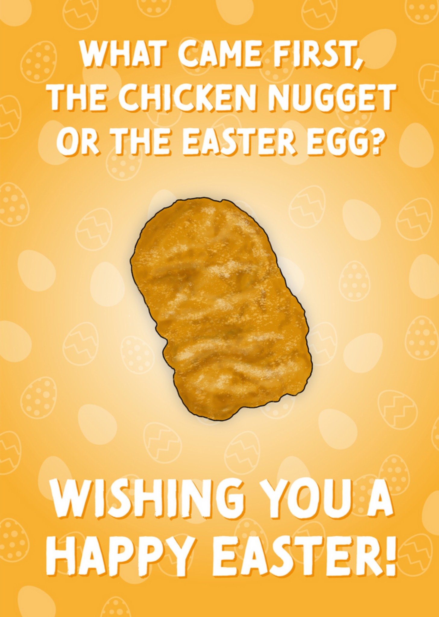 Moonpig Silly What Came First Chicken Nugget Or Easter Egg Card, Large