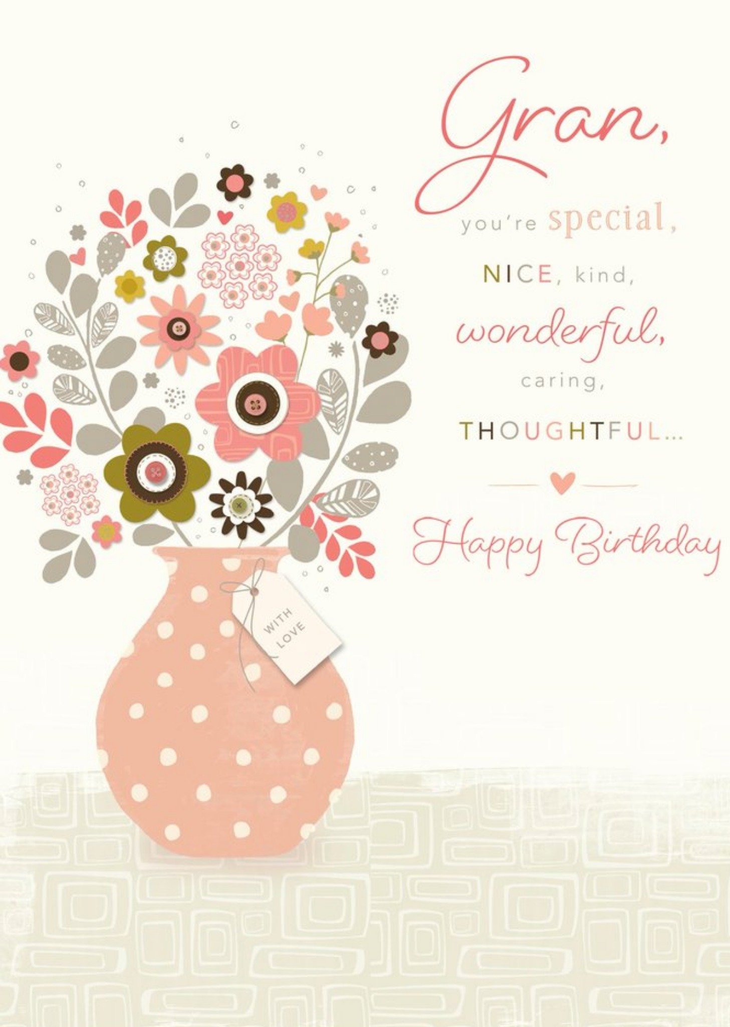 Moonpig Guk Floral Pastel Illustrated Gran Birthday Card