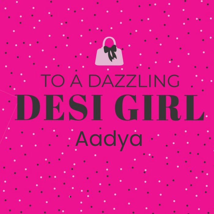 Dazzling Desi Girl Valentine's Day Card