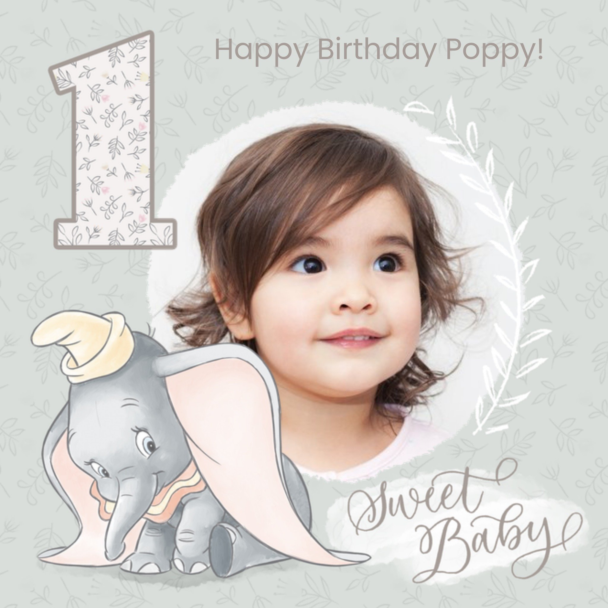 Disney First Birthday Photo Card