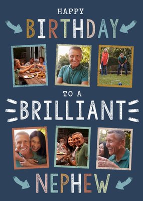 Happy Birthday To A Brilliant Nephew Photo Upload Birthday Card