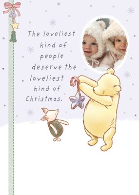 Disney Classic Winnie The Pooh Loveliest Kind Of Christmas Illustrated Photo Upload Card