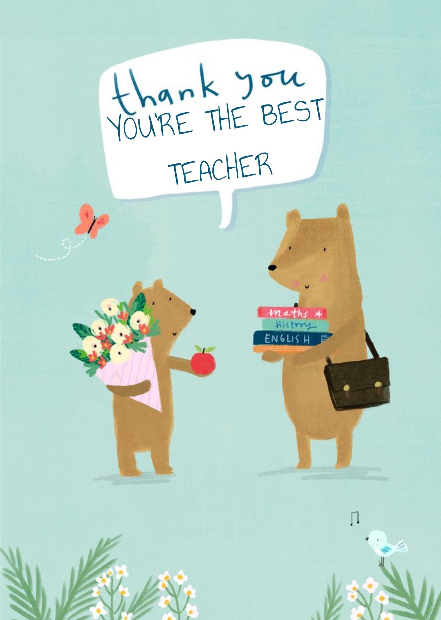 Moonpig Colette Barker Bears Teacher School Thank You Card