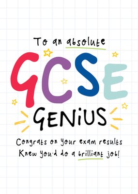 GCSE Genius Congrats On Your Exam Results Card