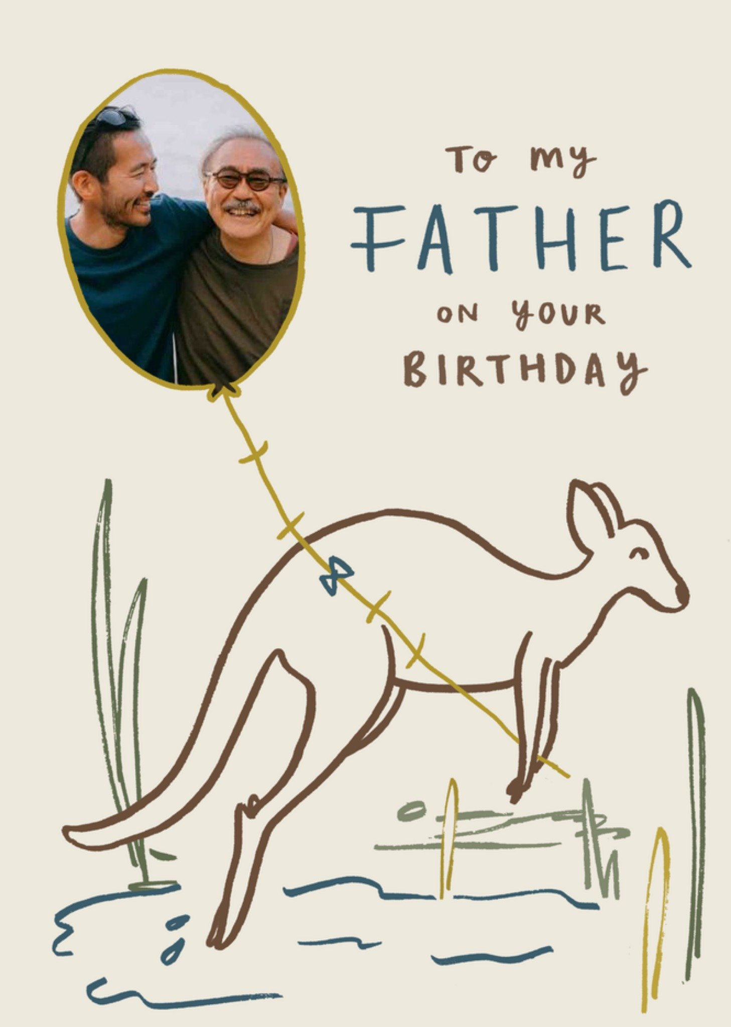 Moonpig Brushed Up Animals Kangaroo Dad Birthday Card