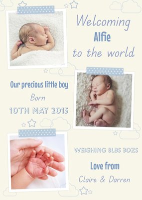 Precious Little New Baby Boy Announcement Card