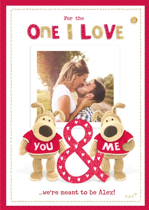 Cute Boofle You And Me Valentine's Day Personalised Photo Card