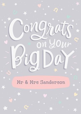 Bright Typographic Congrats On Your Big Day Wedding Card