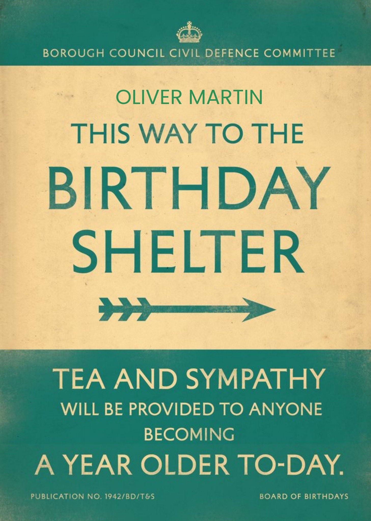 Moonpig This Way To The Birthday Shelter Personalised Birthday Card