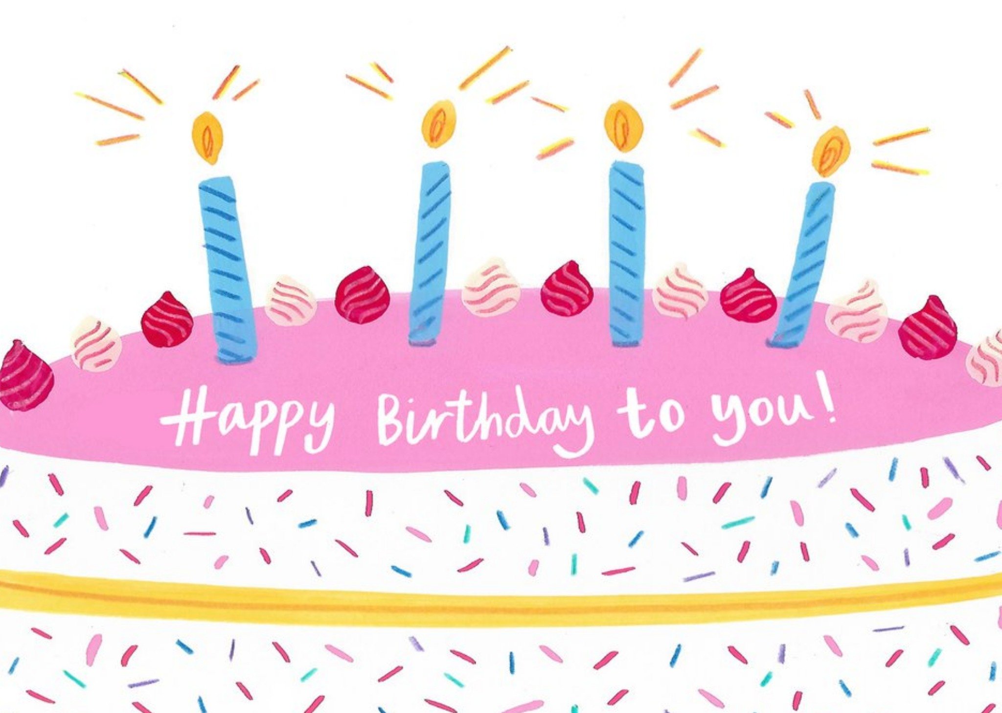 Moonpig Happy Birthday To You Birthday Cake Candles Birthday Card