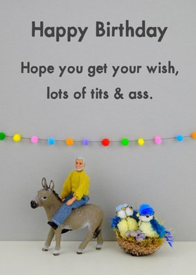 Funny Dolls Hope You Get Your Wish Birthday Card