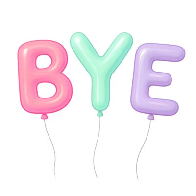 Bye Illustrated Balloons Card