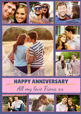 Multiple Photo Upload Happy Anniversary Card