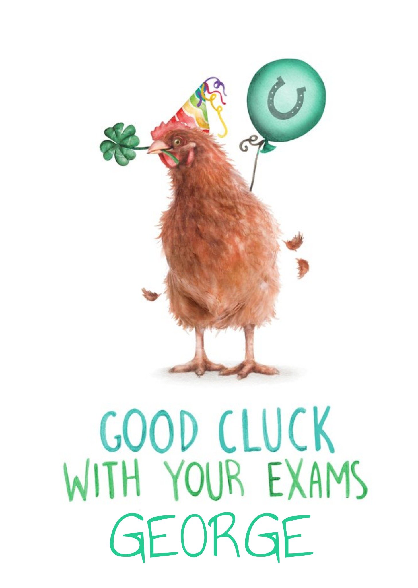 Moonpig Cute Chicken Good Luck With Your Exams Card