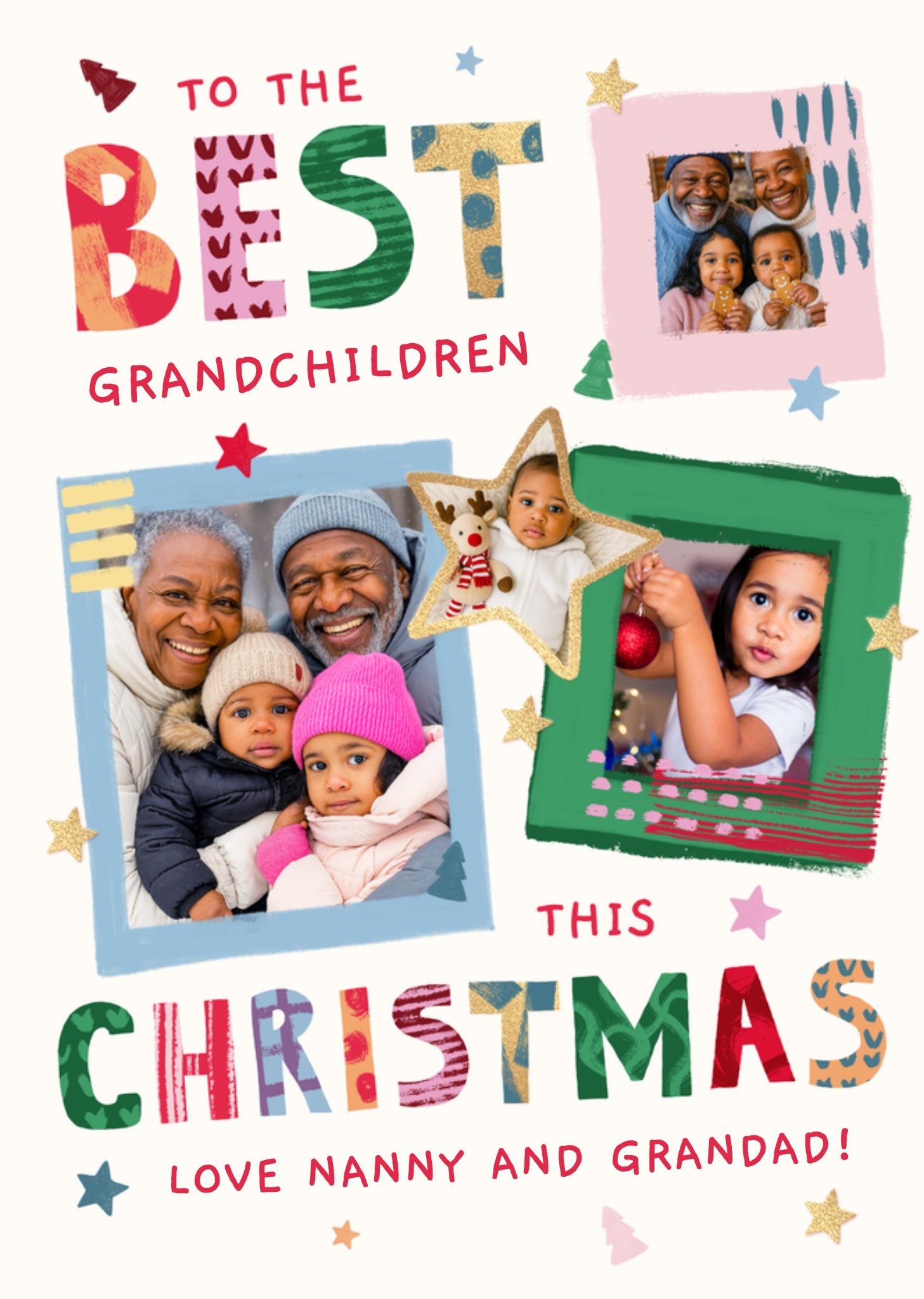 Moonpig To The Best Grandchildren Photo Upload Christmas Card