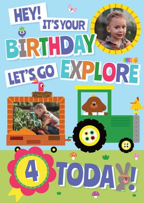 Hey Duggee Let's Go Explore Photo Upload Birthday Card