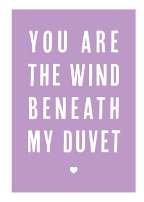 Mungo And Shoddy You Are The Wind Beneath My Duvet Funny Anniversay Card