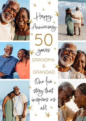 Happy 50 Years One Love Story Photo Upload Anniversary Card