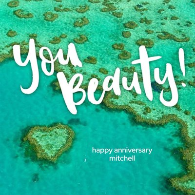 You Beauty The Great Barrier Reef Personalised Anniversary Card