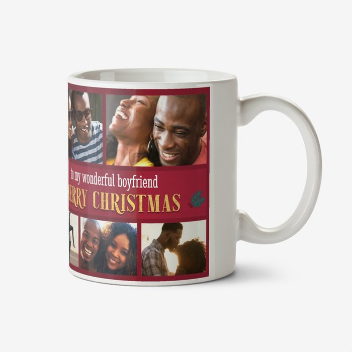 To My Wonderful Boyfriend Multiple Photo Upload Christmas Mug