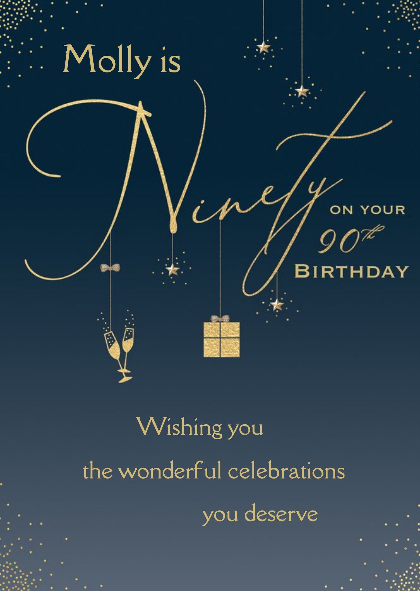 Moonpig Clintons 90 Milestone For Her Sparkle Birthday Card