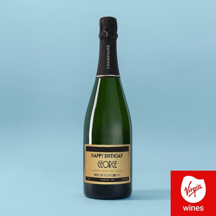Personalised Happy Birthday Champagne 75cl