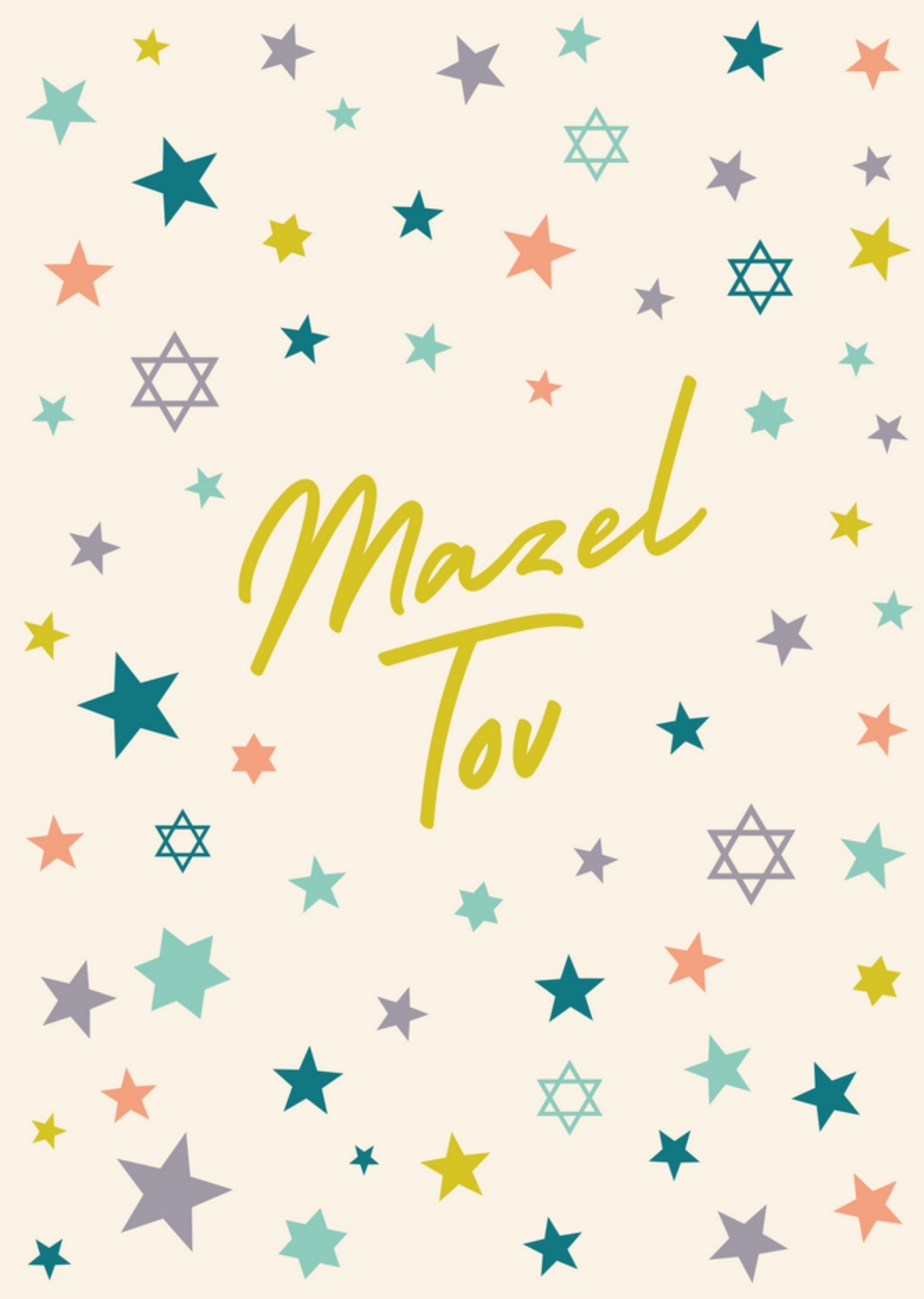 Moonpig Bold And Colourful Stars And Star Of David Symbols Mazel Tov Bar Mitzvah Card Ecard