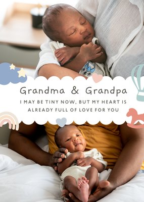 Grandma And Grandpa New Baby Photo Upload Card