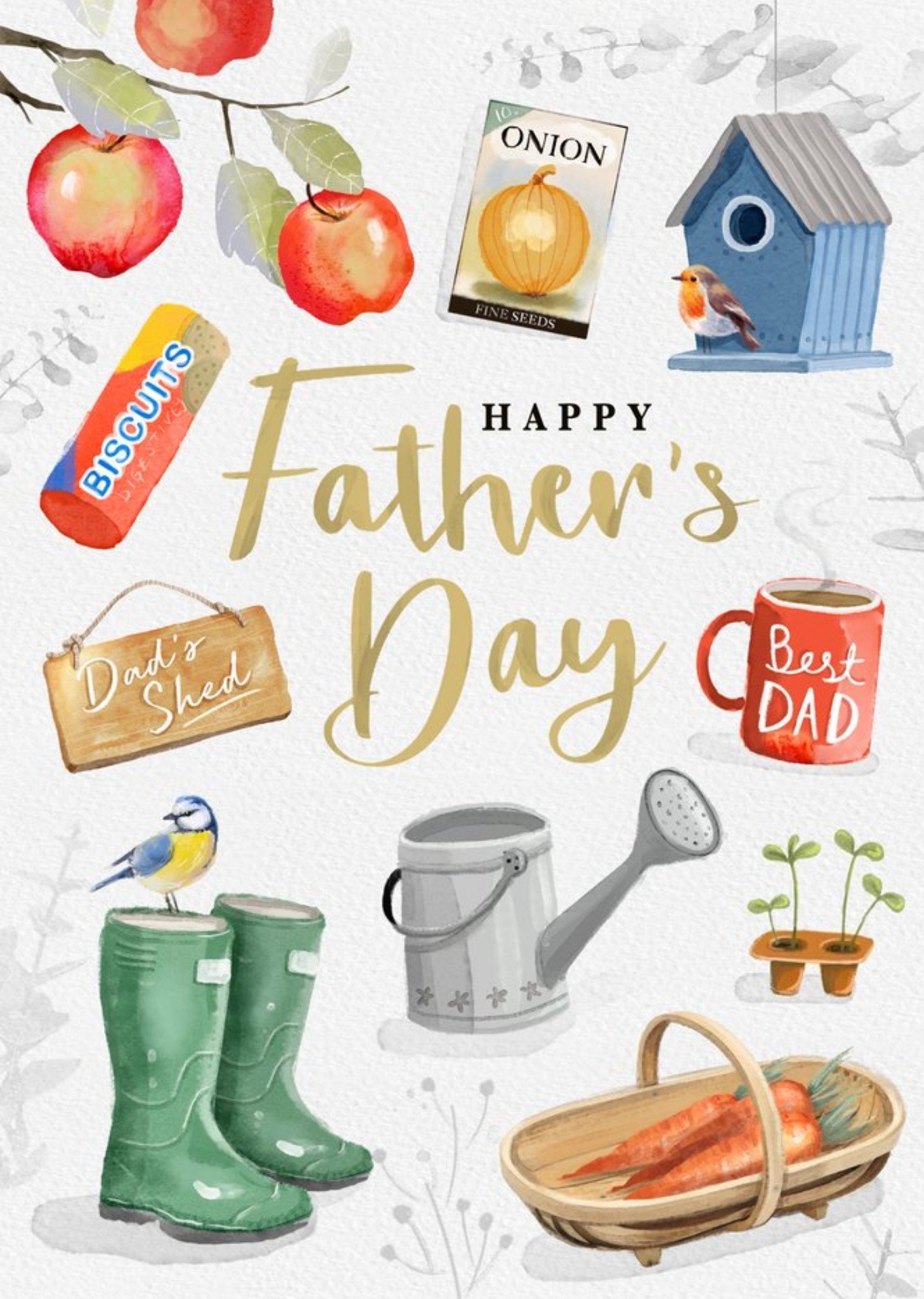 Moonpig Gardening Themed Spot Illustrations Father's Day Card