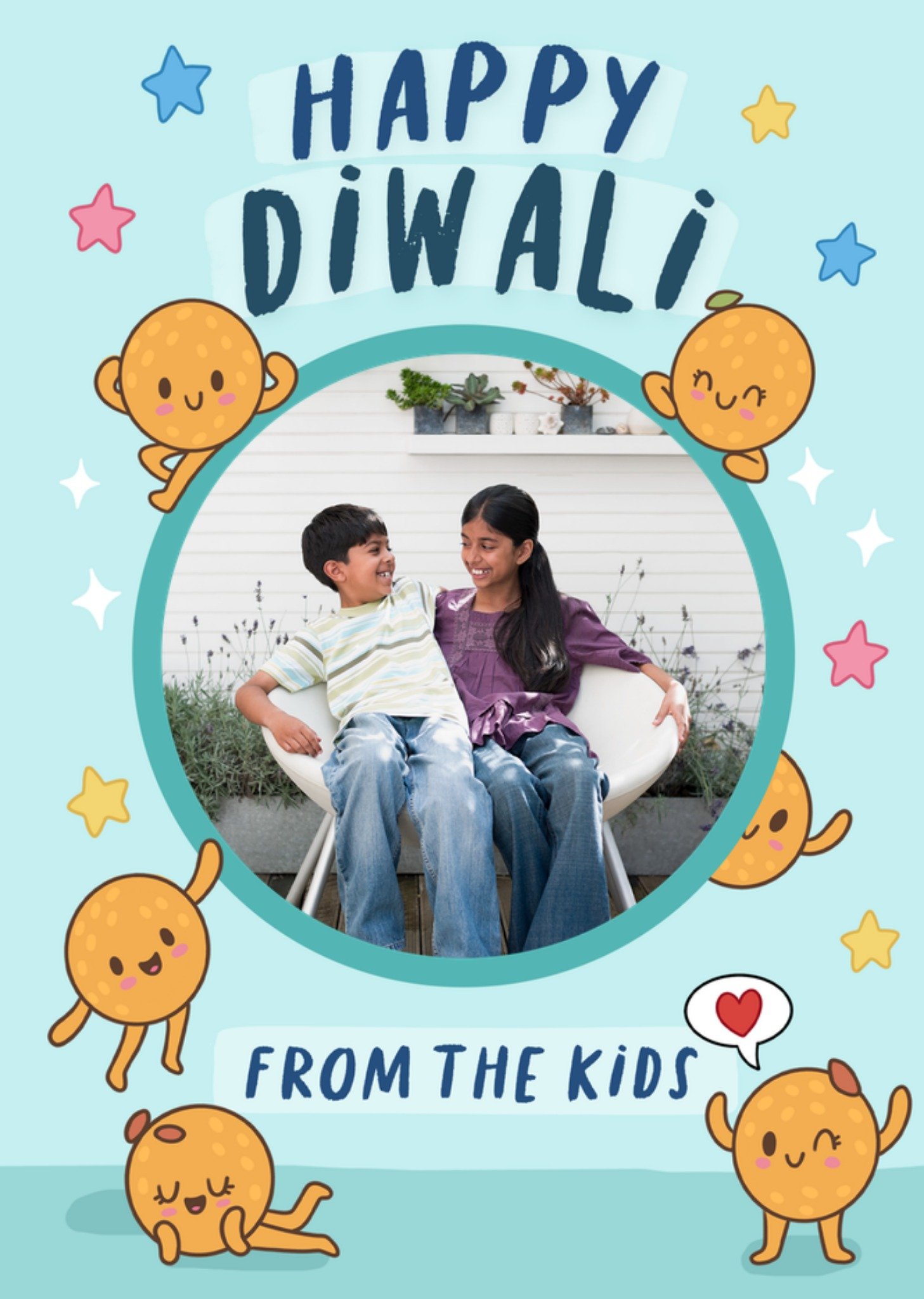 Moonpig Happy Diwali From The Kids Photo Upload Card