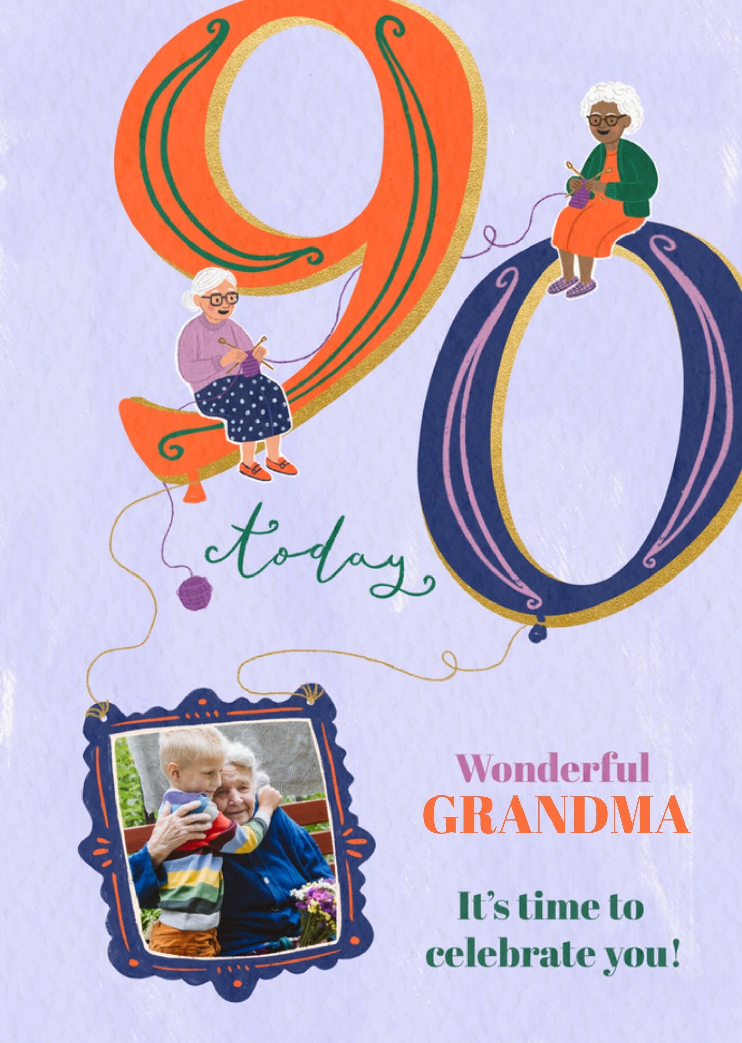 Moonpig 90 Today Photo Upload Wonderful Grandma Birthday Card