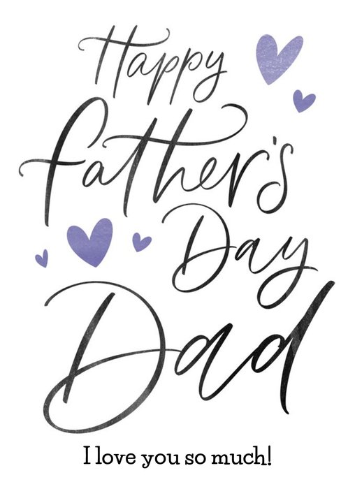 Typographic Calligraphy Happy Father's Day Dad Card