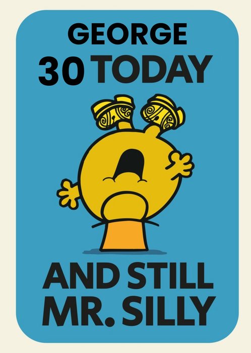 Mr Men Mr Silly 30 Today Birthday Card