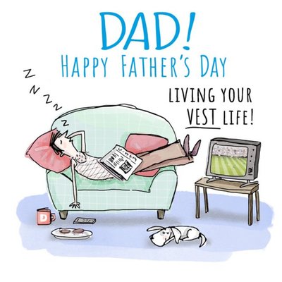 Funny Living Your Vest Life Father's Day Card
