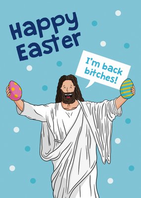 Humourous Jesus Illustrated Happy Easter Card