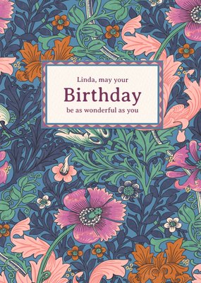 William Morris Wonderful As You Floral Birthday Card