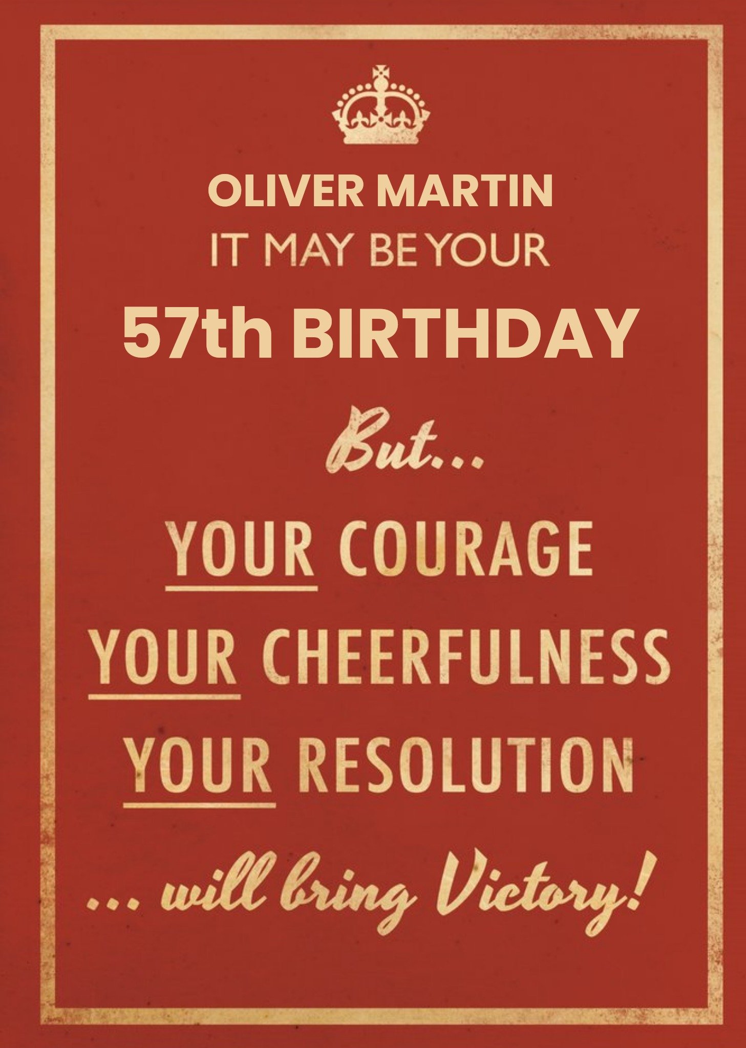 Moonpig Your Courage Your Cheerfulness Your Resolution Personalised Happy Birthday Card