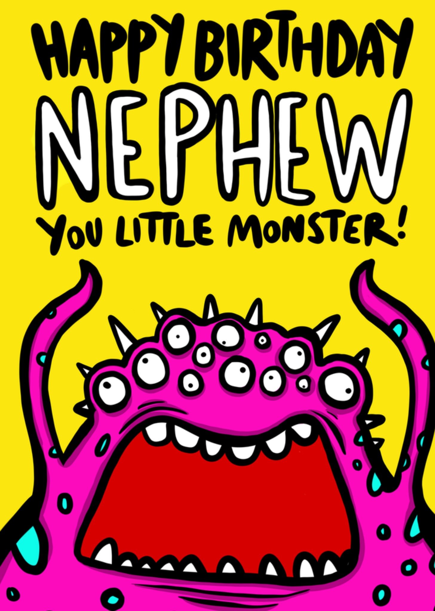 Moonpig Nephew You Little Monster Illustrated Birthday Card